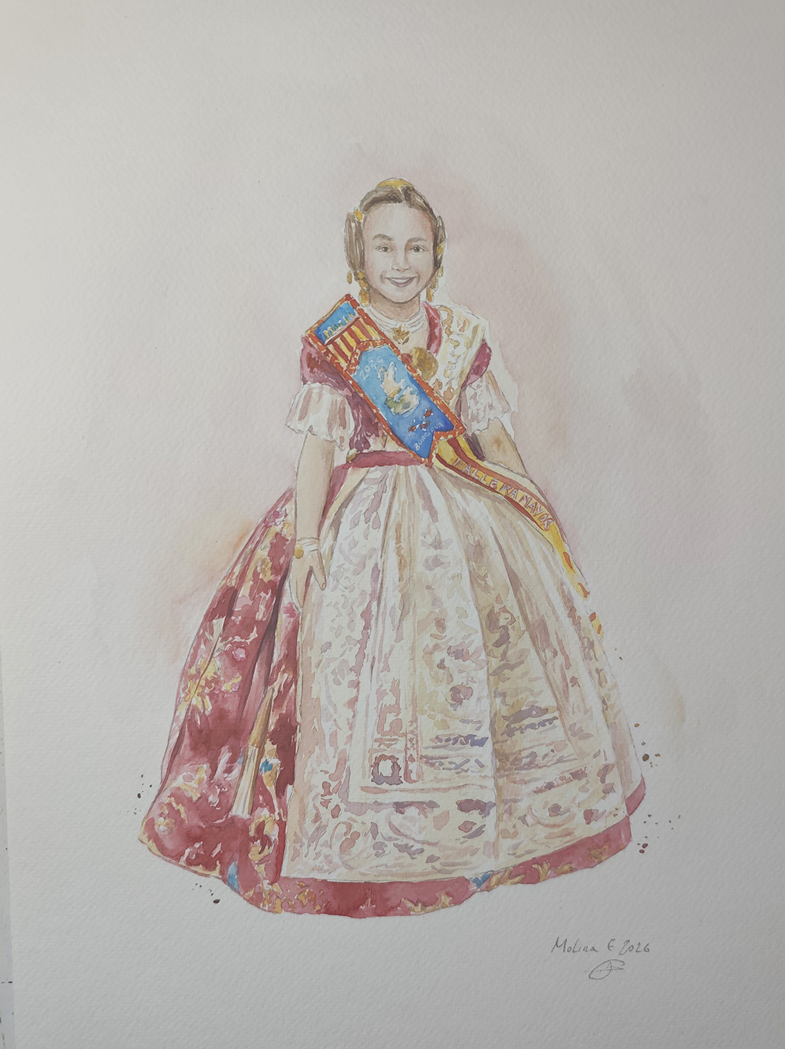 Acuarela personalizada fallera